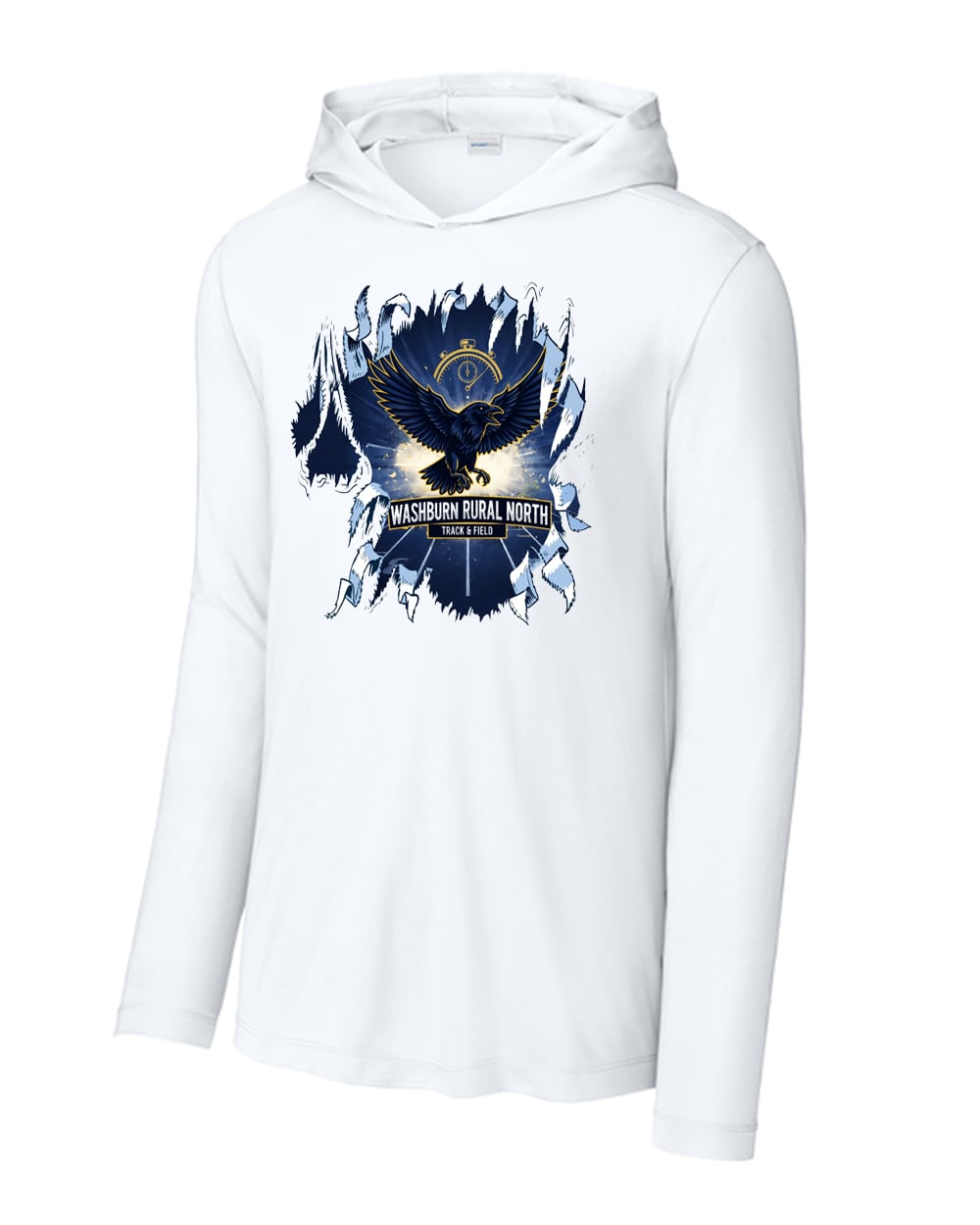 Washburn Rural North MS Track - Soaring Raven Drifit Longsleeve Hooded Tshirt