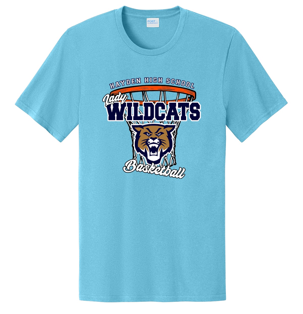 Hayden Basketball Lady Wildcats Hoop Tshirt - Light Blue