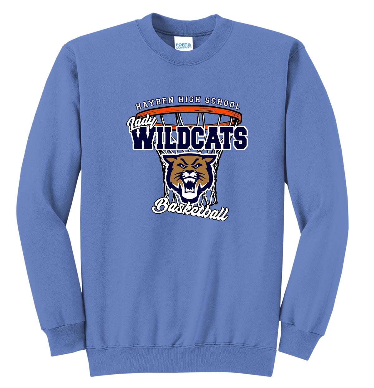 Hayden Basketball Lady Wildcats Hoop Fleece Sweatshirt - Light Blue