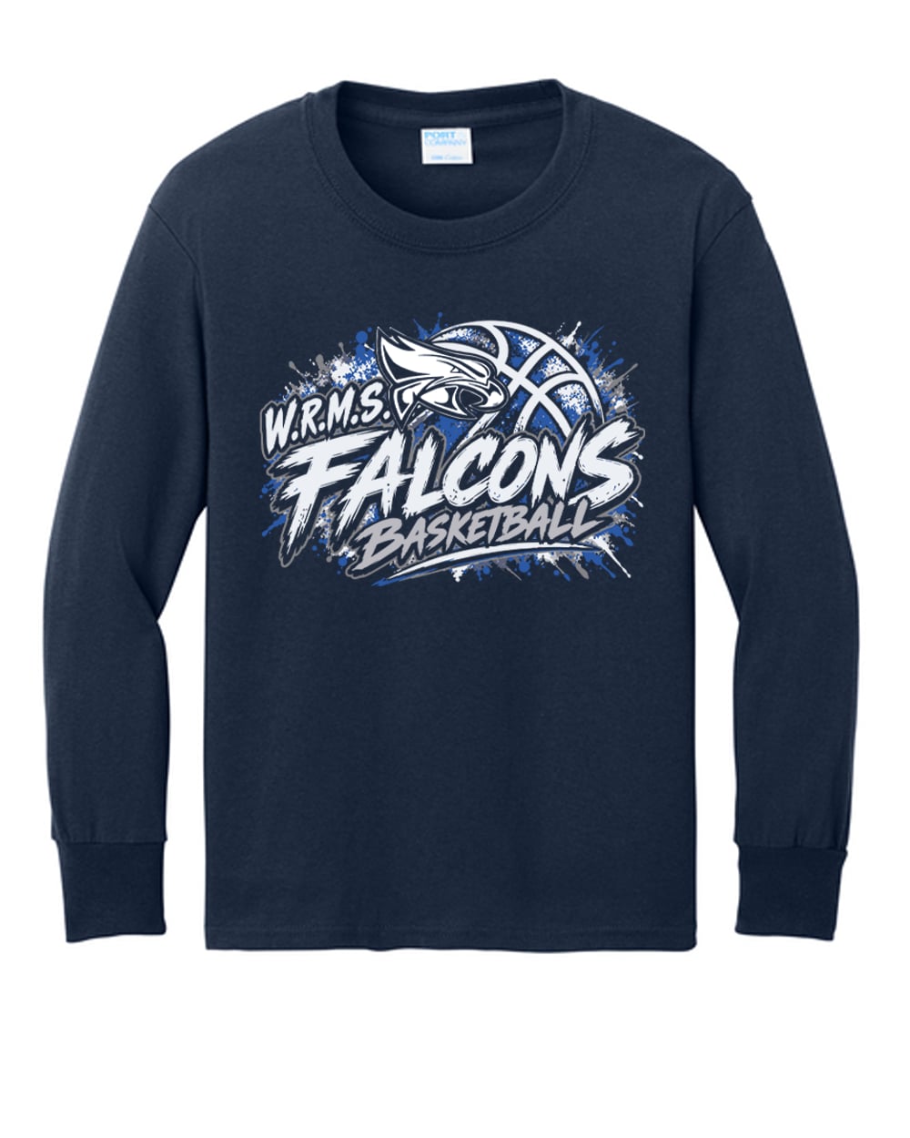 WRMS Basketball - Falcons Fast Break Cotton Long Sleeve Tee (Copy)