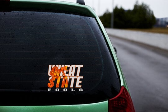 WHEAT STATE FOOLS Diecut John Brown Decal