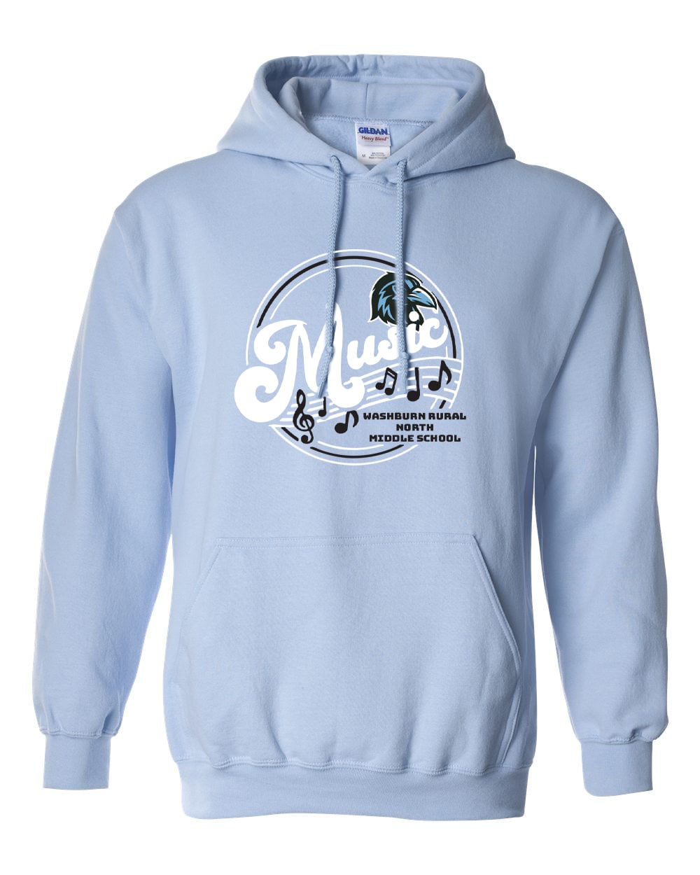 Washburn Rural North MS - Music Dept - Hooded Sweatshirt - Light Blue