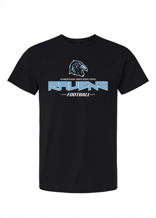 Washburn Rural North MS - Ravens Football - Tee - Black