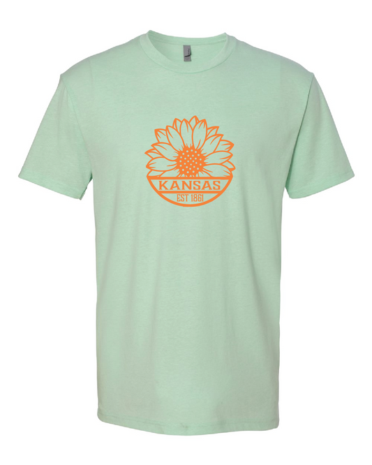 Kansas Sunflower Mint Tee