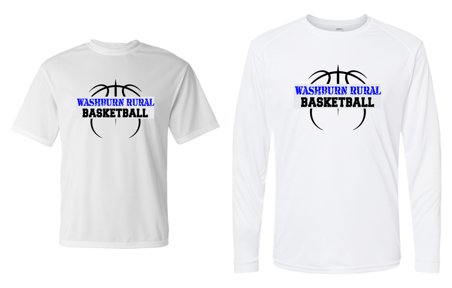 Washburn Rural MS Basketball -8th- Performance Tee / Long Sleeve - White