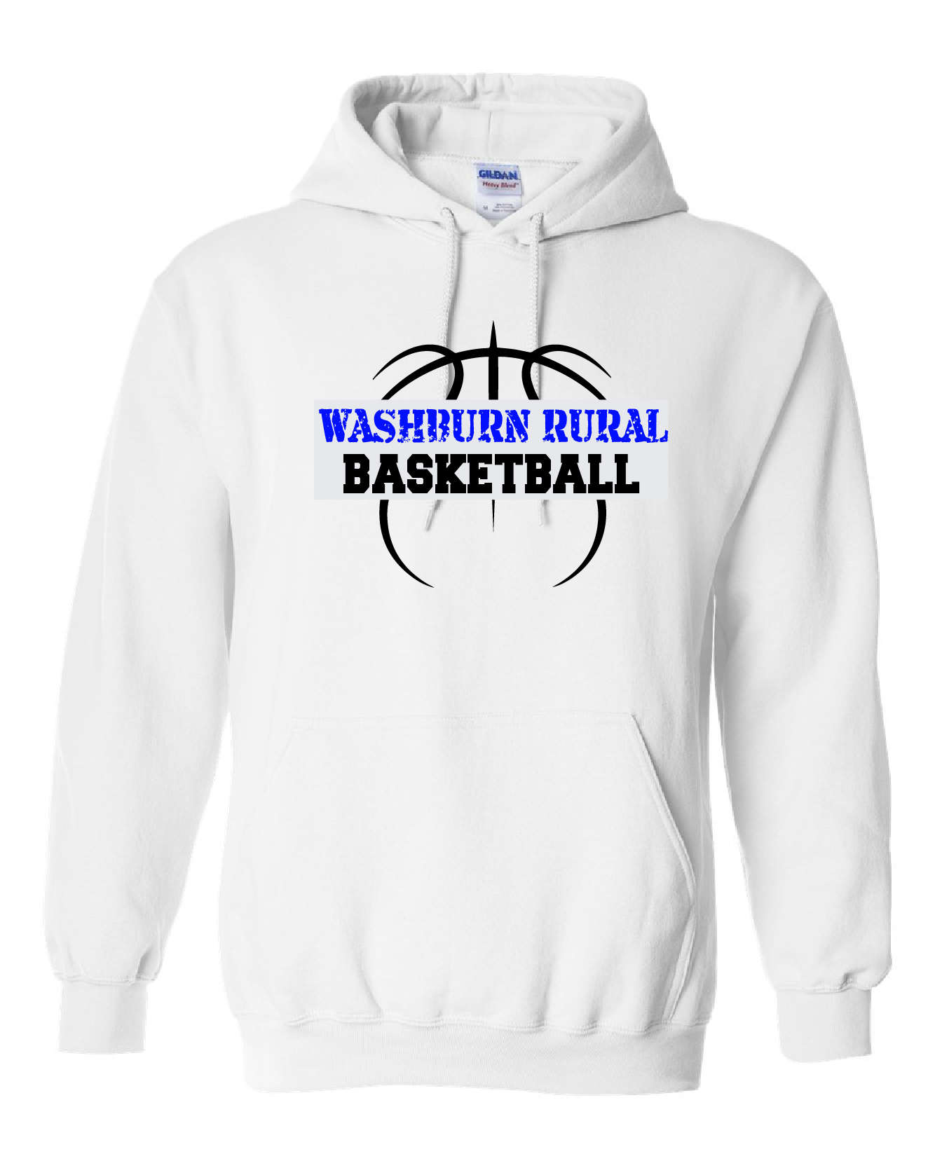 Washburn Rural MS Basketball - 8th - Hooded Sweatshirt - White