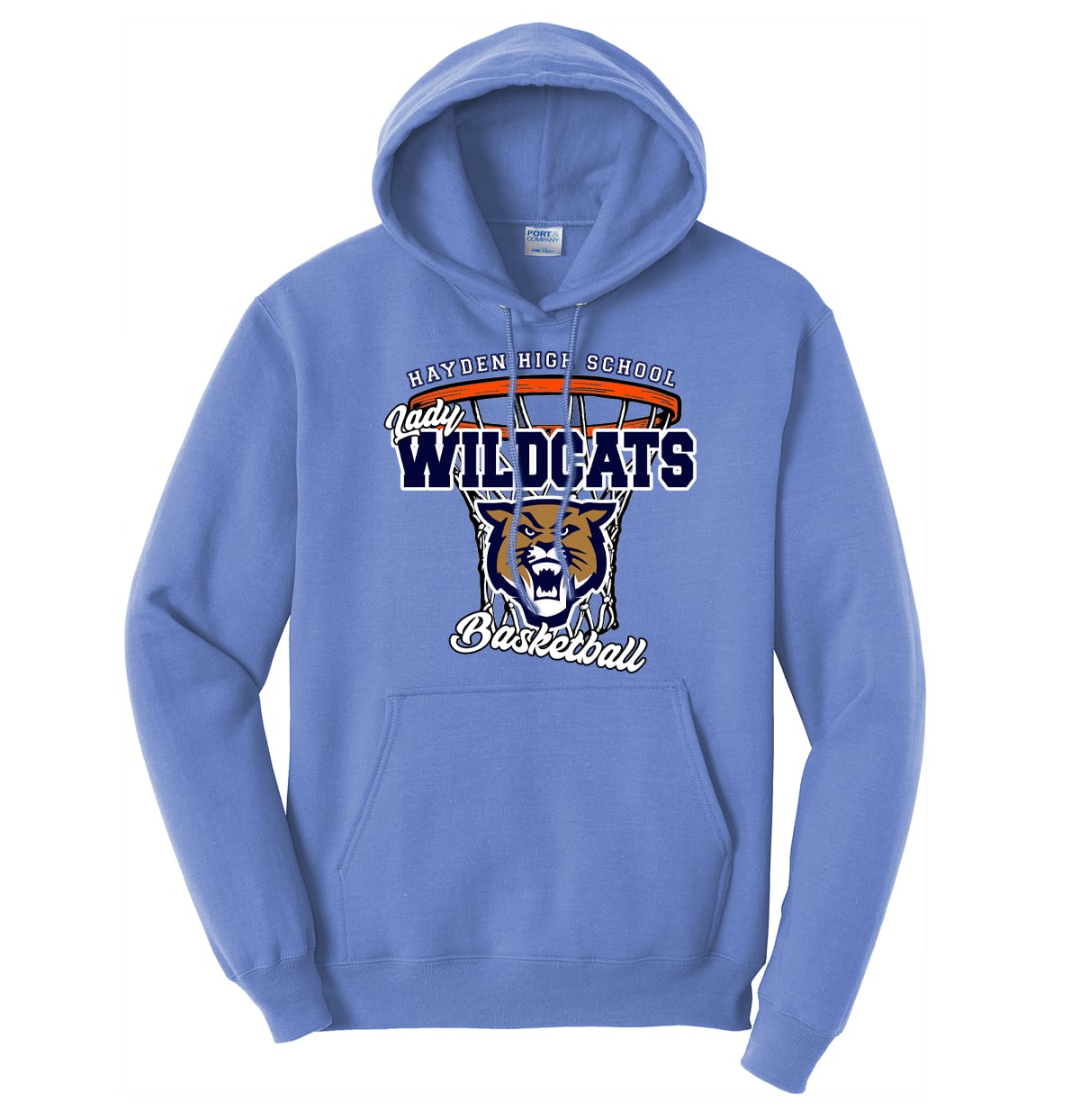 Hayden Basketball Lady Wildcats Hoop Fleece Hoodie - Light Blue
