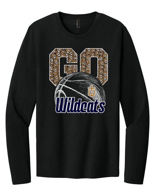 Hayden Basketball Go Wildcats Cotton Long Sleeve Tee