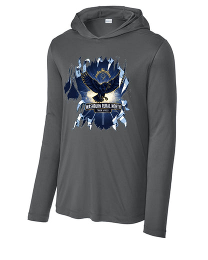 Washburn Rural North MS Track - Soaring Raven Drifit Longsleeve Hooded Tshirt
