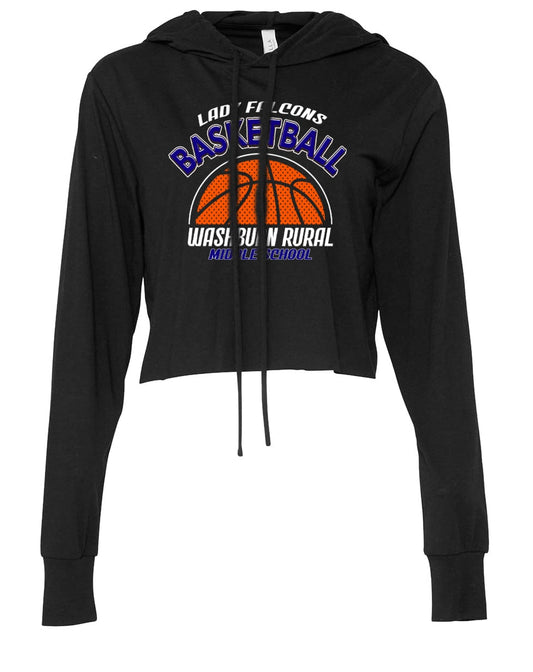 WRMS Lady Falcons Basketball Crop Hoodie