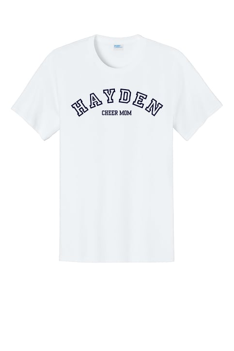 Hayden Cheer - Curved Cheer Mom - Tshirt