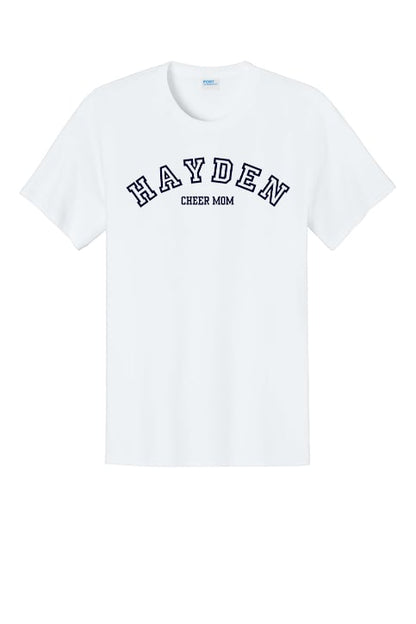 Hayden Cheer - Curved Cheer Mom - Tshirt