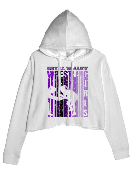 Royal Valley Wrestling Girls Crop Hooded Sweatshirt
