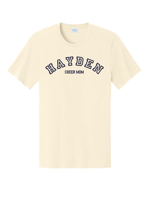 Hayden Cheer - Curved Cheer Mom - Tshirt