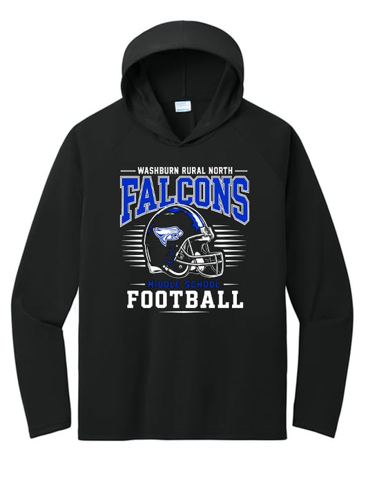 WRMS Falcons Football DriFit Hooded Long Sleeve Tee