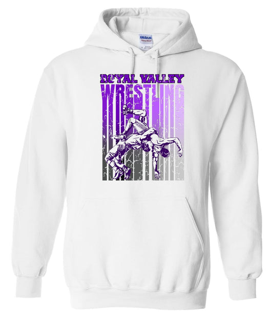 Royal Valley Wrestling White Throw Hoodie