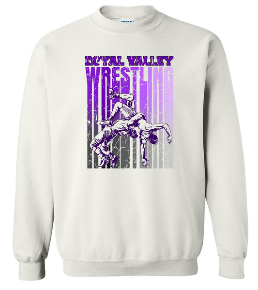 Royal Valley Wrestling White Throw Sweatshirt