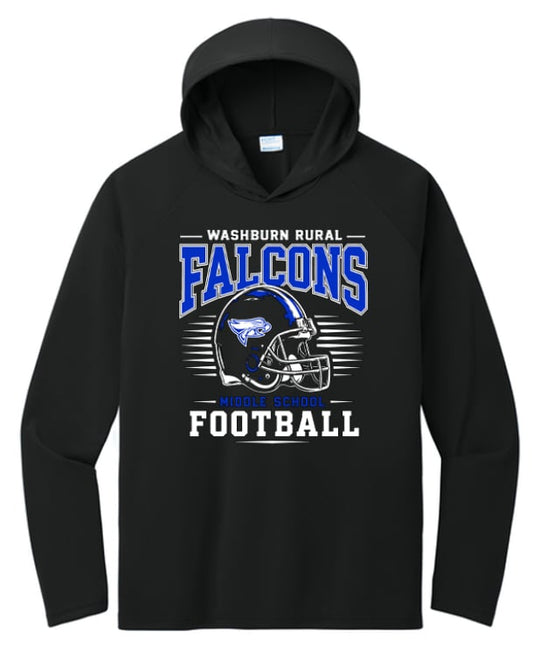 WRMS Falcons Football DriFit Hooded Long Sleeve Tee