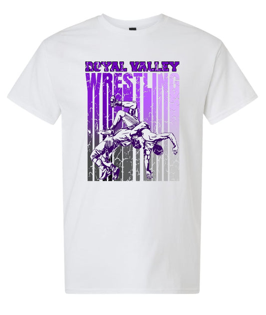 Royal Valley Wrestling White Throw T-Shirt