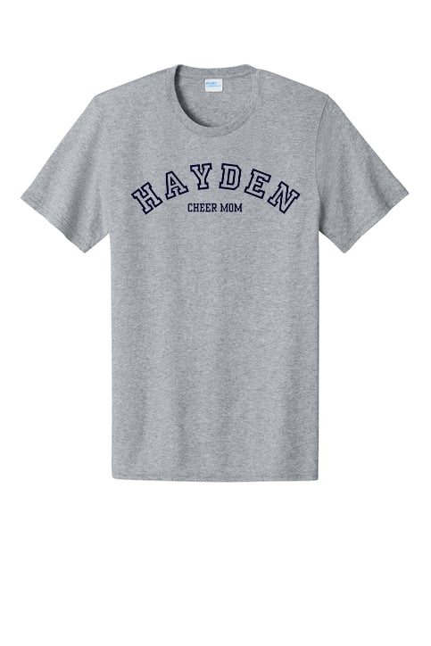 Hayden Cheer - Curved Cheer Mom - Tshirt