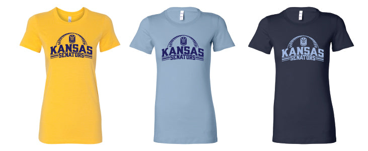 Senators Baseball Women's Slim Fit Bella/Canvas Tee