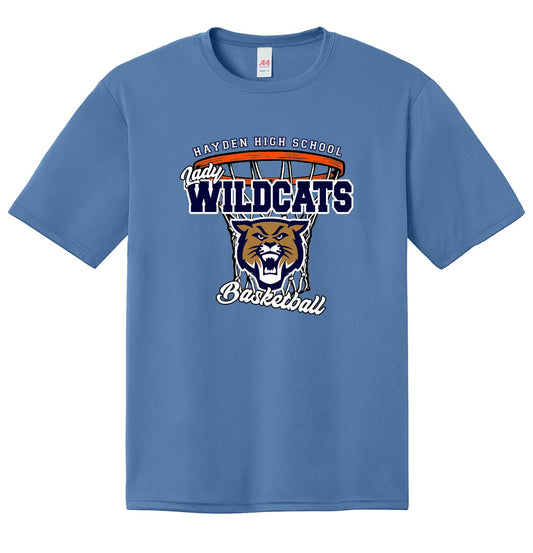 Hayden Basketball Lady Wildcats Hoop Performance Tshirt - Light Blue